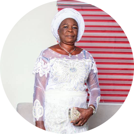 Mrs Margaret Aletile Toikumoh dressed in white