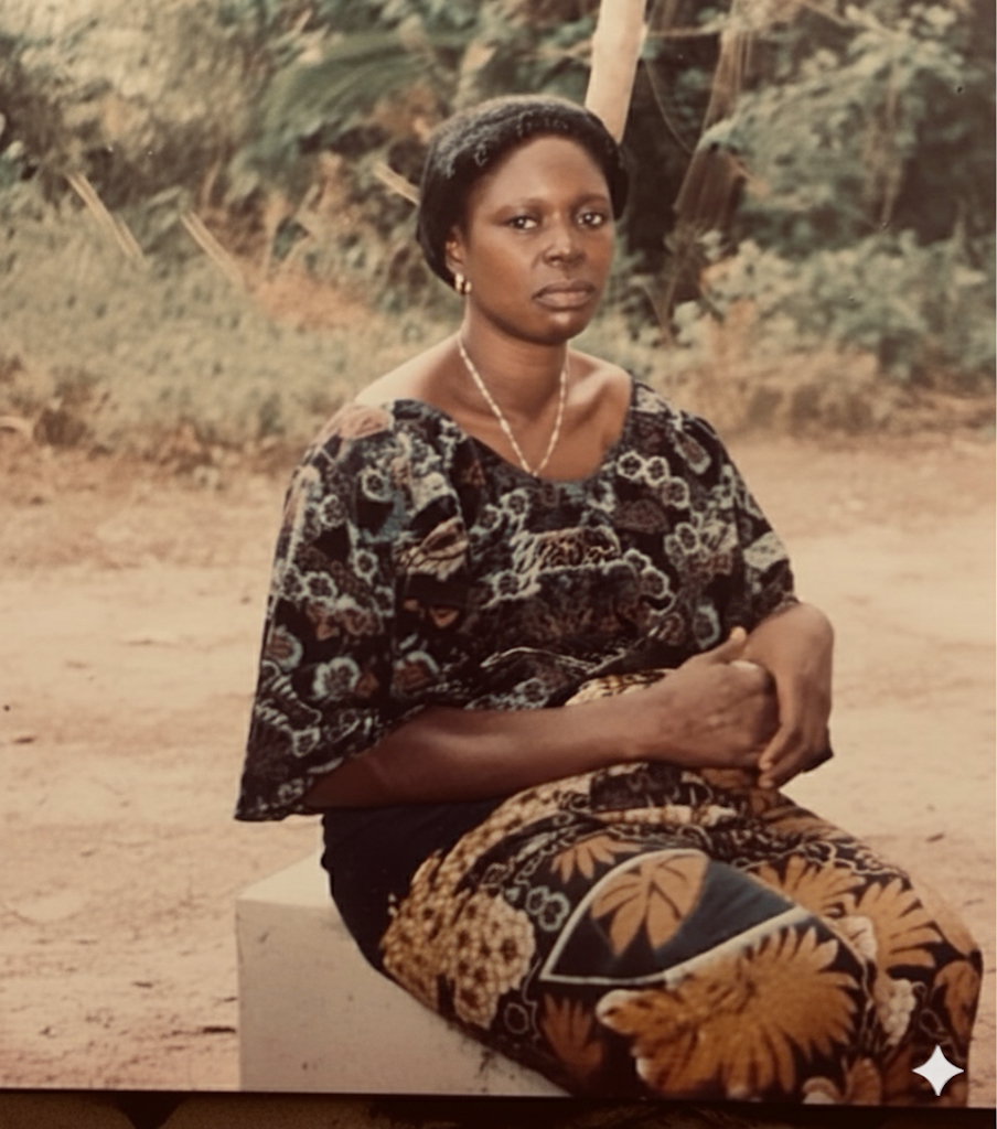 Young portrait of Mrs Margaret Aletile Toikumoh dressed in black